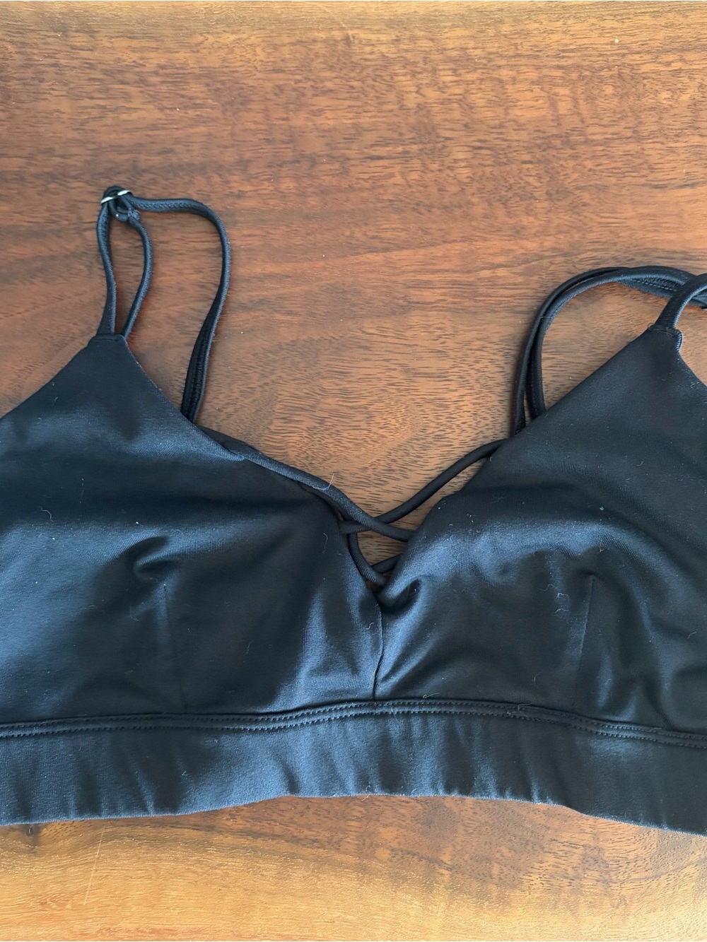 Alo Everyday Strappy Black Bralette - Lightweight Support